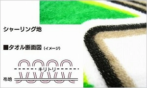 シャーリング地のタオル断面図